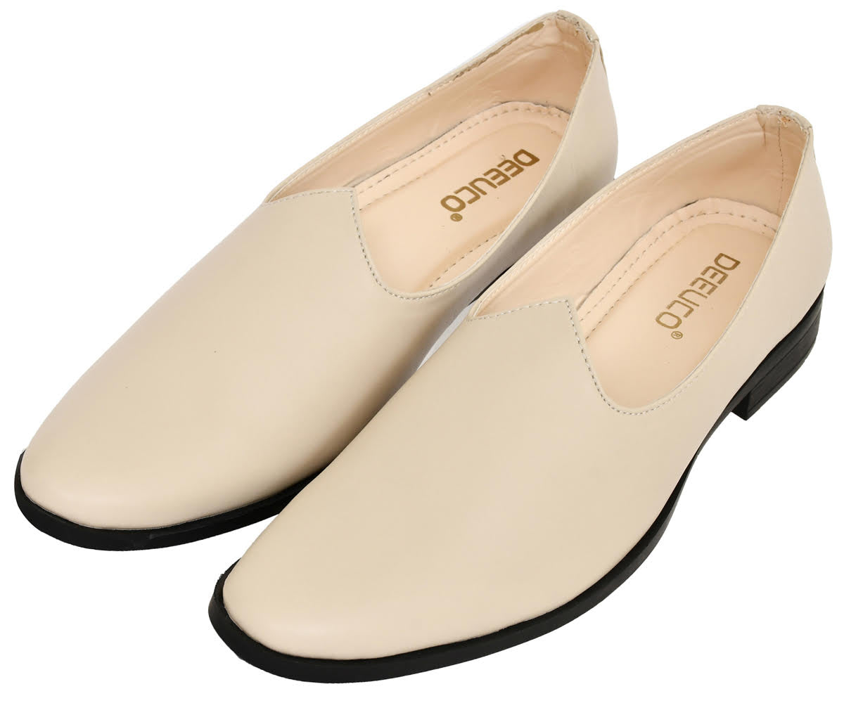 Men's Traditional Cream Nagra Shoes/jutti