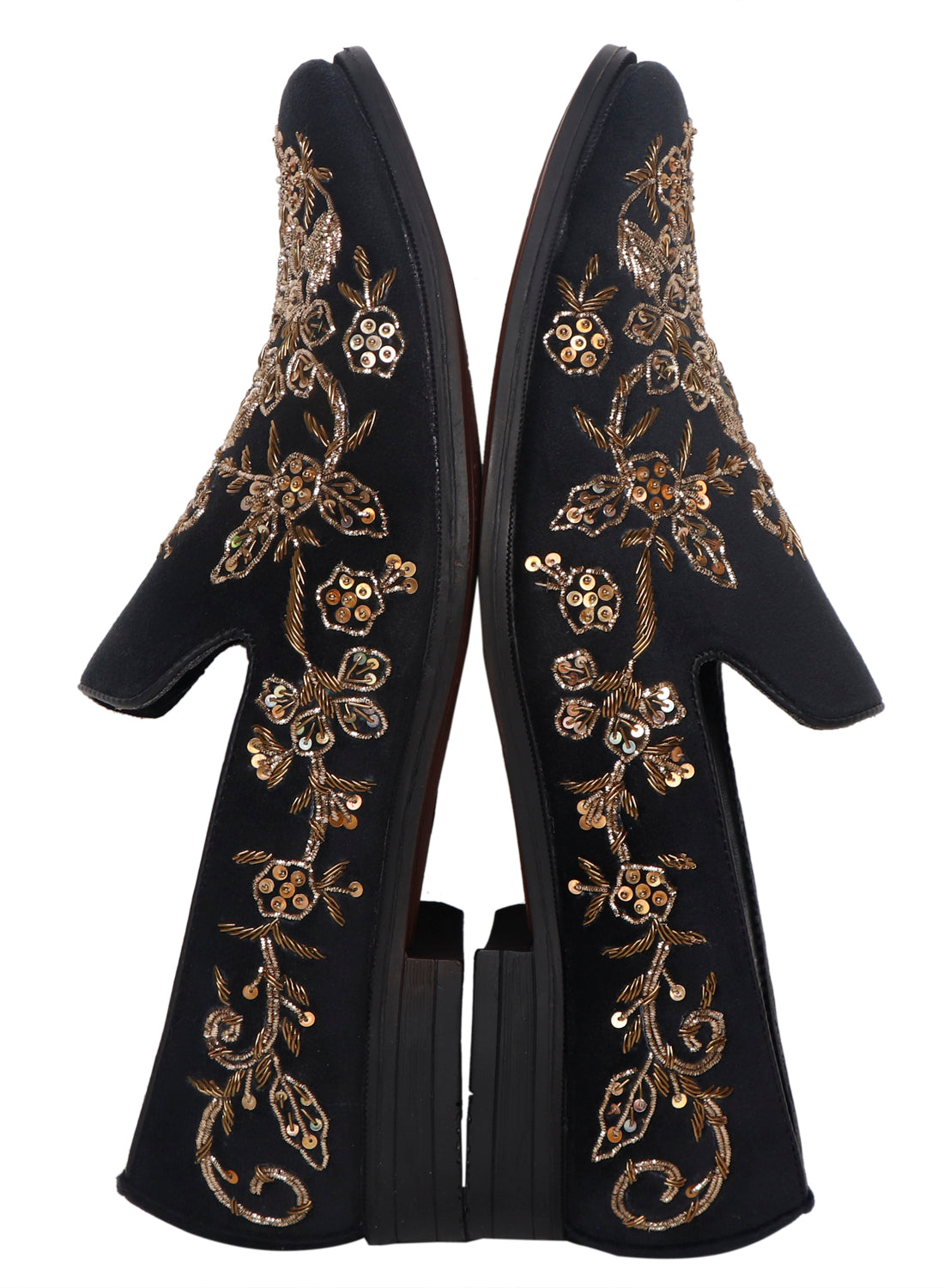 Deeuco Ethnic Premium Black Velvet Zardozi embroidery Jutti