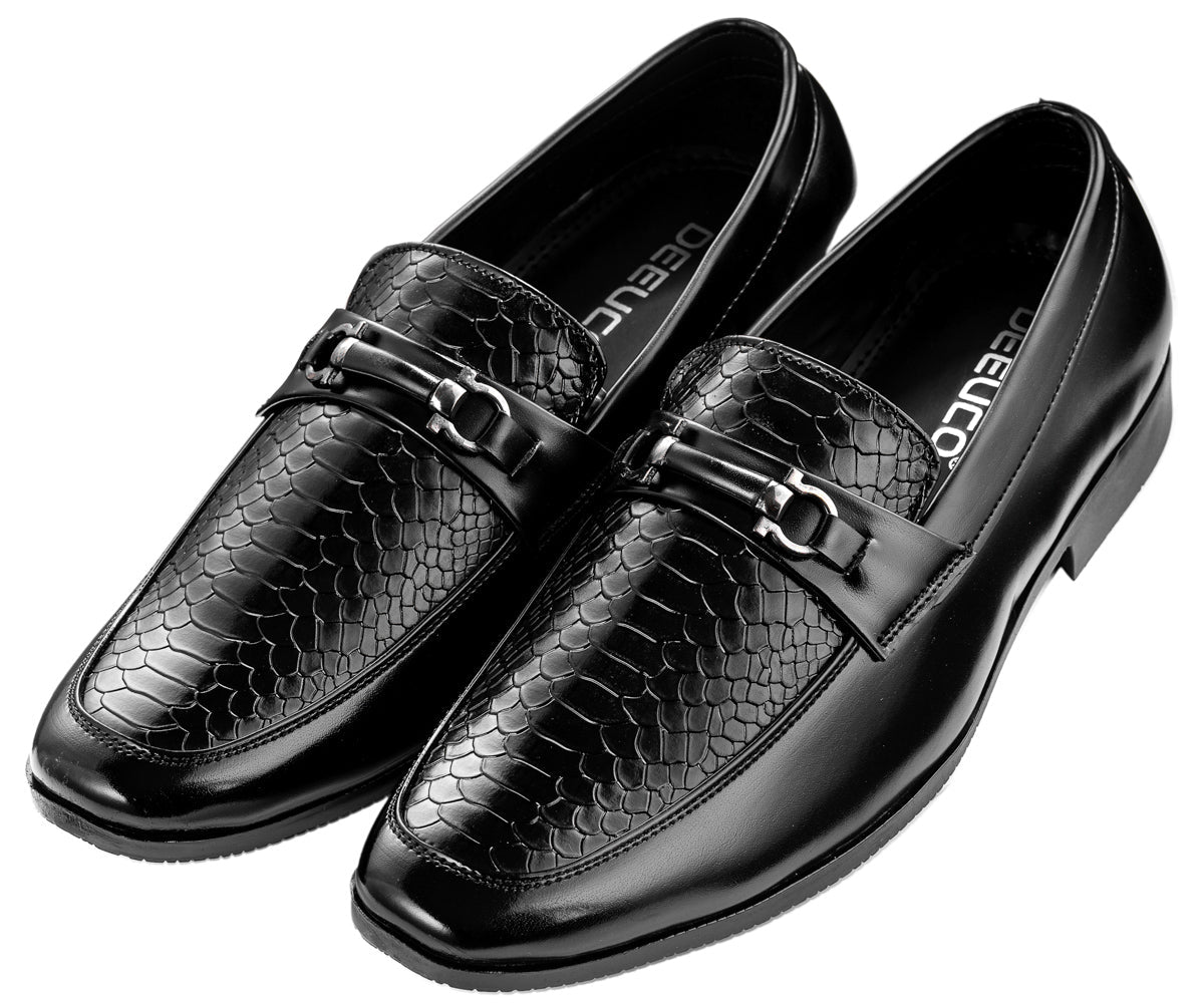 DEEUCO Men's Black Casual Loafers
