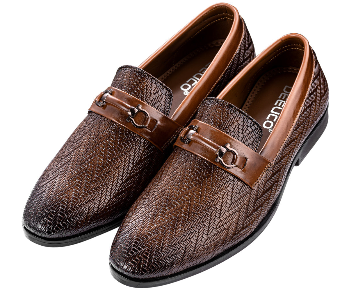 DEEUCO Men's Brown Casual Loafers