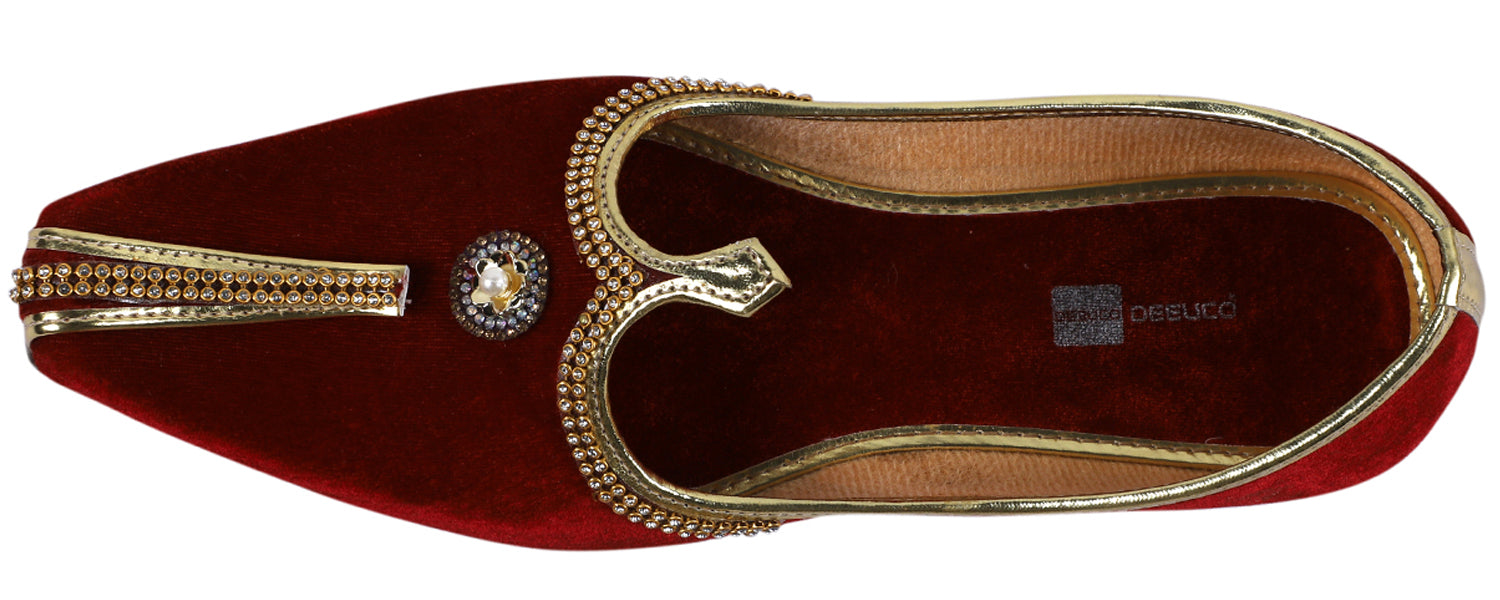 DEEUCO Wedding and Sherwani Mojari,Jutti for Men, Velvet