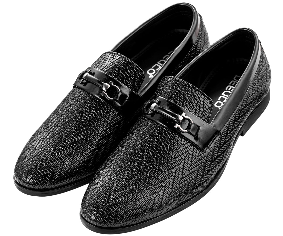 DEEUCO Men's Black Casual Loafers