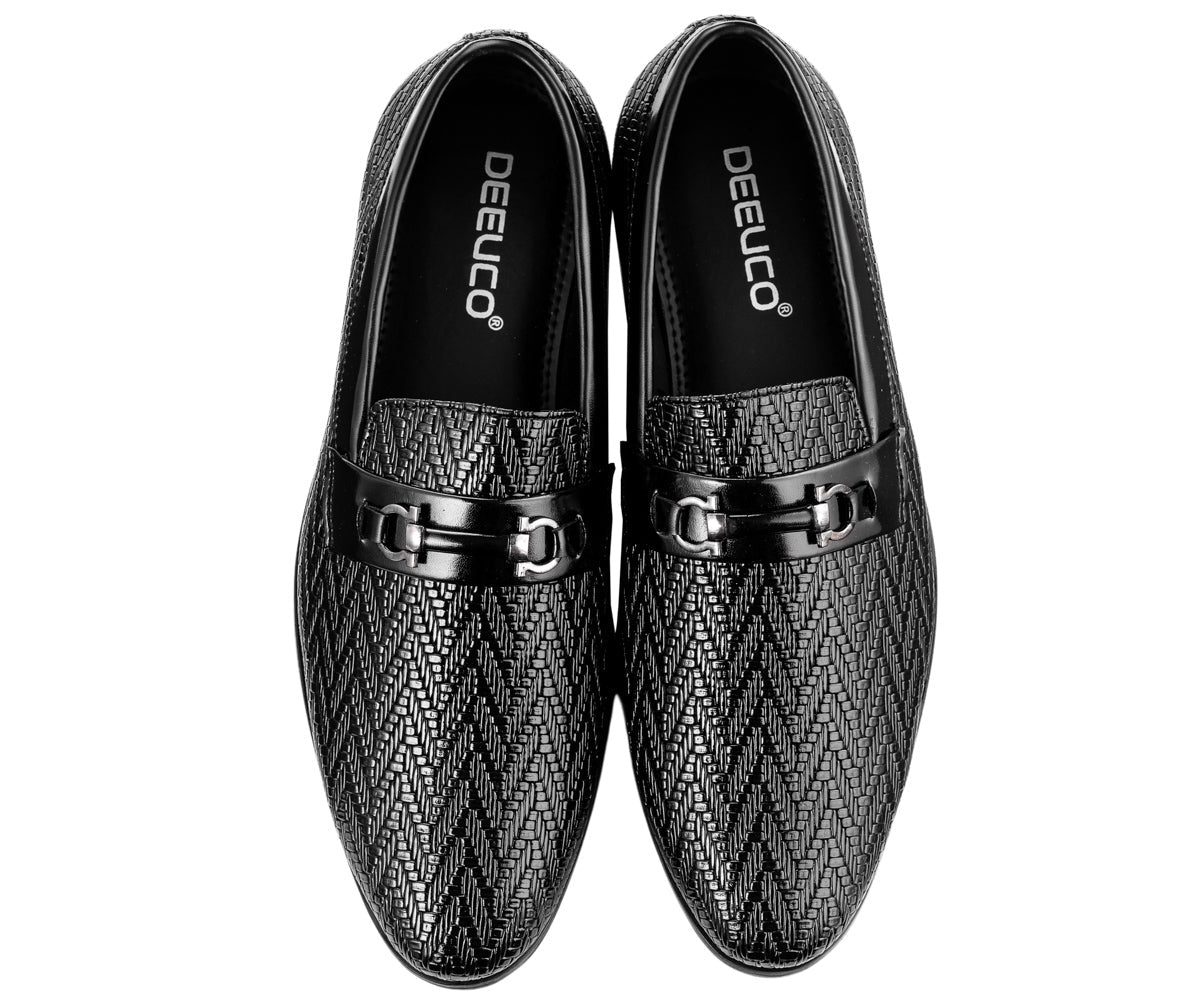 DEEUCO Men's Black Casual Loafers