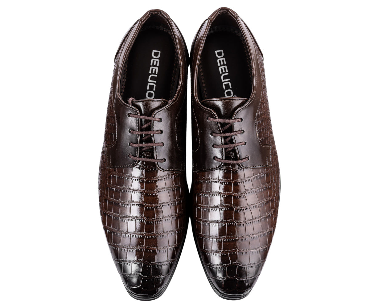 DEEUCO Men's Brown Formal Shoes