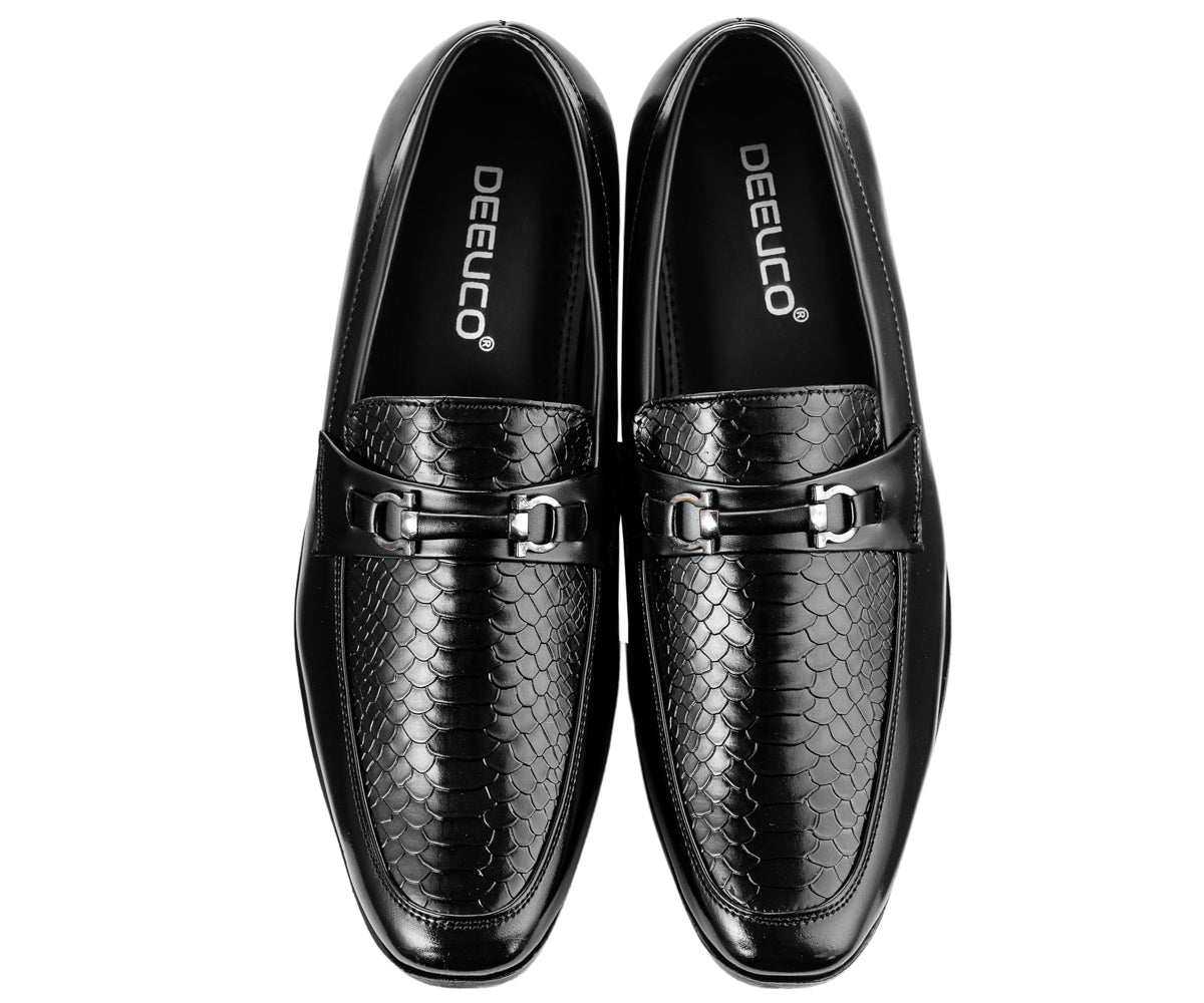 DEEUCO Men's Black Casual Loafers